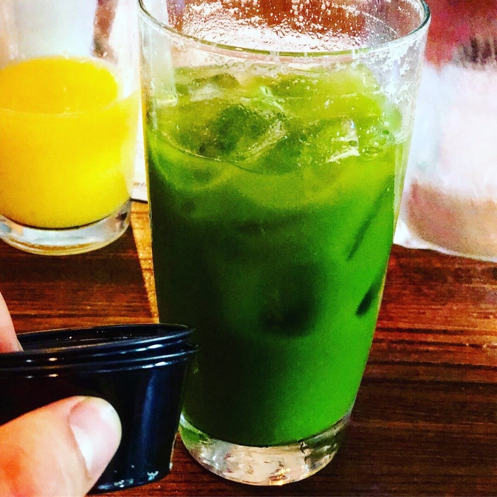 First Watch - Kale Tonic + Short Glasses from the waitress who let me try all of the juices before ordering. - Breakfast & Brunch Near Me - Phoenix, Arizona