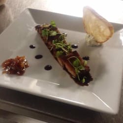 Chef Hunt - Pork belly appetizer with toast point herbed mascarpone and tomato jam dips