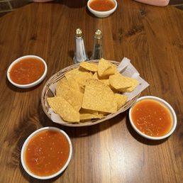 Complimentary chips and salsa Complimentary chips and salsa