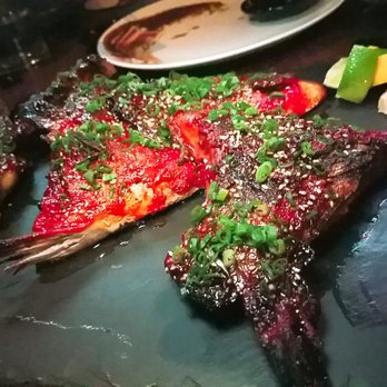 UNI - Hamachi collar. Grilled fish with teriyaki sauce on top. - Sushi Bars Near Me - Boston, Massachusetts UNI - Hamachi collar. Grilled fish with teriyaki sauce on top. - Sushi Bars Near Me - Boston, Massachusetts