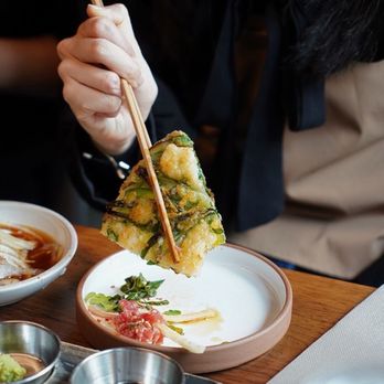 Nubiani - Shrimp Chive Pancake - Korean Near Me - New York, New York Nubiani - Shrimp Chive Pancake - Korean Near Me - New York, New York