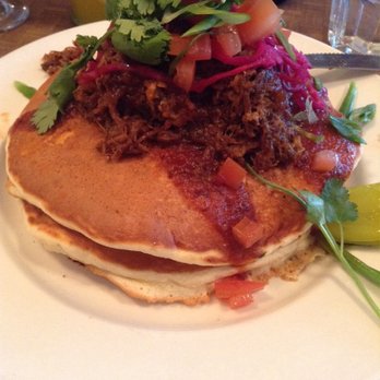 Jam Cafe - Pulled pork pancake purpose fullness - Breakfast & Brunch Near Me - Victoria, British Columbia