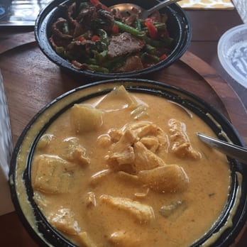Anothai Cuisine - Yellow chicken curry & beef pad krow - Thai Near Me - Spring, Texas Anothai Cuisine - Yellow chicken curry & beef pad krow - Thai Near Me - Spring, Texas