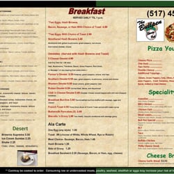 The Bullpen Sports Pub - THE MENU