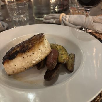 Baker's Wife Bistro - Halibut and potatoes - French Near Me - Hampton, Virginia Baker's Wife Bistro - Halibut and potatoes - French Near Me - Hampton, Virginia