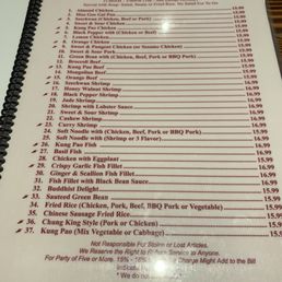 Lunch specials menu