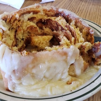 Penfold's Café - After photo- still a  giant cinnamon roll - Breakfast & Brunch Near Me - Temecula, California