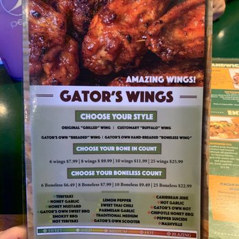 Gator's Dockside - Wing menu - Chicken Wings Near Me - Jacksonville, Florida