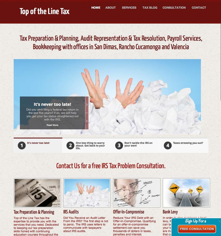 TOP OF THE LINE TAX SERVICE Updated August 2024 1212 N San Dimas