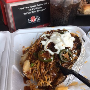 Off the Bone Barbeque - Baked Potato w/Pulled Pork - Barbeque Near Me - Dallas, Texas Off the Bone Barbeque - Baked Potato w/Pulled Pork - Barbeque Near Me - Dallas, Texas
