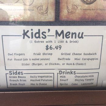 Krazy Owls - Kids menu - Sports Bars Near Me - Johns Island, South Carolina