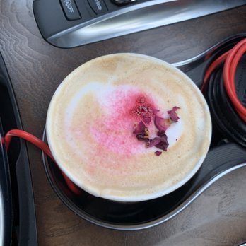 Kunst Coffee Haus - Hot Rose latte you could ask them to cut sugar syrup - Coffee & Tea Near Me - Bayside, New York