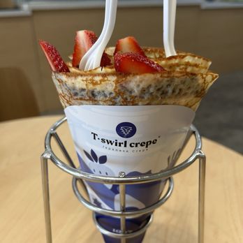 T-Swirl Crepe - 1. Strawberry Nutella - Creperies Near Me - Riverside, California T-Swirl Crepe - 1. Strawberry Nutella - Creperies Near Me - Riverside, California
