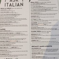 ASK Italian - Menu