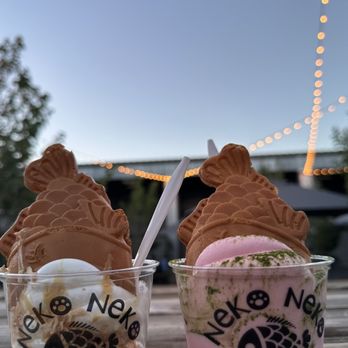 Neko Neko - two ice cream sundaes on a table - Desserts Near Me - Albuquerque, New Mexico