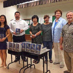 Rotary Club of East Honolulu - Some of our members presenting dictionaries to students at Palolo Elementary school!