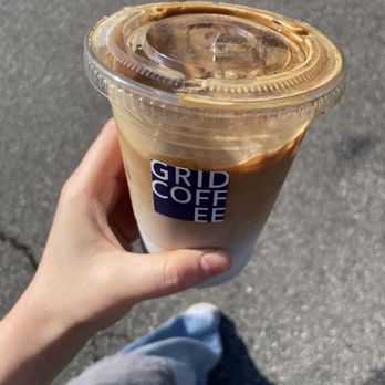 Grid Coffee - blue lavender iced latte with whole milk - Coffee & Tea Near Me - Diamond Bar, California Grid Coffee - blue lavender iced latte with whole milk - Coffee & Tea Near Me - Diamond Bar, California