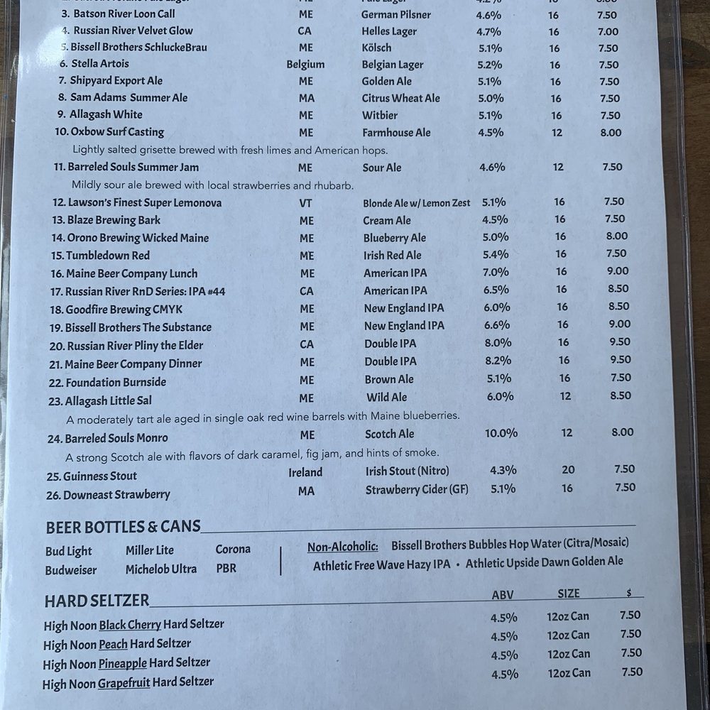 Alisson's Restaurant - Menu - Seafood Near Me - Kennebunkport, Maine