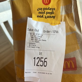 McDonald's - Receipt to show proof of what I ordered - Fast Food Near Me - Alpine, California McDonald's - Receipt to show proof of what I ordered - Fast Food Near Me - Alpine, California
