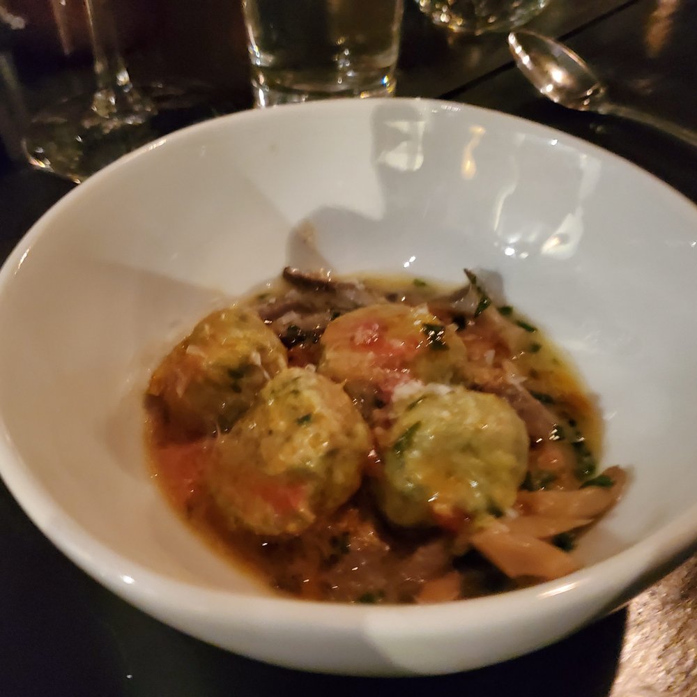 The Wheel Oakley - January pop up dinner - Pork meatballs, spinach and mshrooms, forget the type of pasta - Italian Near Me - Cincinnati, Ohio