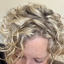 Blake & Company Hair Design - Makes curls fall into place and blends grays gracefully. (Questionable photo editing my fault.)