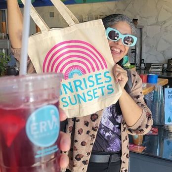 Erva Brew Co. Yerba Mate Iced Teas - Hibiscus yerba mate and a canvas swag bag - Coffee & Tea Near Me - Pasadena, California