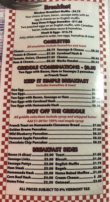 Menu photo 2 The Windsor Diner Windsor, VT Menu photo 2 The Windsor Diner Windsor, VT