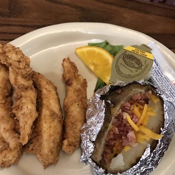 Catfish Round Up - Chicken strips with loaded bake potato - Fish & Chips Near Me - Seminole, Oklahoma