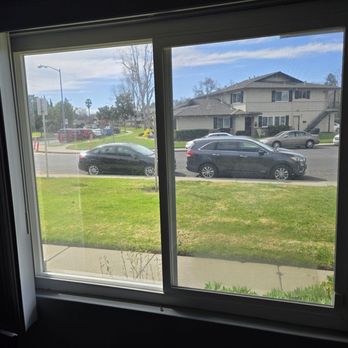 Artint Film - These are pictures taken of the new Window Privacy Tint Film, taken from the inside. (Side window of dining room) - Home Window Tinting Near Me