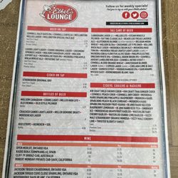 Ethel's Lounge - Menu front page