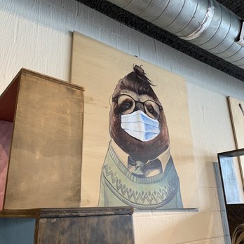Slowpokes - Cute decor - the sloths even have masks on! - Bars Near Me - Houston, Texas