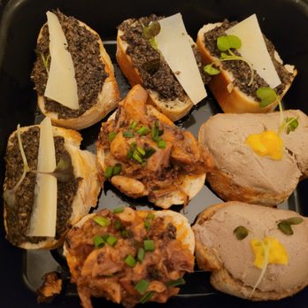 Tapagria Spanish Tapas - Fois Gras, marinated squid, truffle spread and manchego - Spanish Near Me - Markham, Ontario Tapagria Spanish Tapas - Fois Gras, marinated squid, truffle spread and manchego - Spanish Near Me - Markham, Ontario