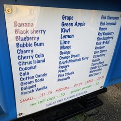 Rainbow Snow - The menu