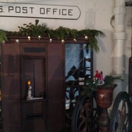 U.S. Post Office window in the General Store. Actually operates around Christmas time.