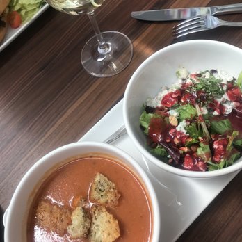 Postino South Tempe - My favorite raspberry chicken salad with tomato soup! - Wine Bars Near Me - Tempe, Arizona