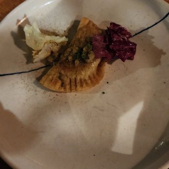 Rich Table - SWEET POTATO PIEROGI, CHICORY, BROWN BUTTER CHESTNUT - New American Near Me - San Francisco, California Rich Table - SWEET POTATO PIEROGI, CHICORY, BROWN BUTTER CHESTNUT - New American Near Me - San Francisco, California