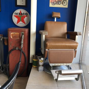 Wayne Barber Shop - Old school barber chair and Texaco pump.  This barber shop has character. - Barbers Near Me - Wayne, New Jersey