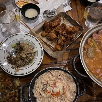 Take31 - Bulgogi Black Garlic Fried Rice White Seafood Soup with Udon Noodles Garlic Crust & Spicy Chicken - Korean Near Me - New York, New York Take31 - Bulgogi Black Garlic Fried Rice White Seafood Soup with Udon Noodles Garlic Crust & Spicy Chicken - Korean Near Me - New York, New York