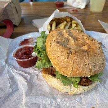 Evolution Fast Food - Chik'k Bacon Swiss - Vegetarian Near Me - San Diego, California Evolution Fast Food - Chik'k Bacon Swiss - Vegetarian Near Me - San Diego, California
