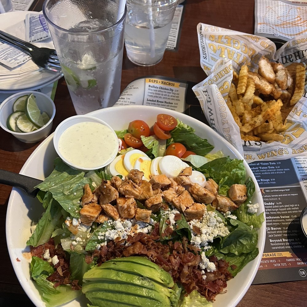 P.J. Whelihan's Pub + Restaurant - Bethlehem - Cobb salad with ranch & hot n honey sauce - Sports Bars Near Me - Bethlehem, Pennsylvania P.J. Whelihan's Pub + Restaurant - Bethlehem - Cobb salad with ranch & hot n honey sauce - Sports Bars Near Me - Bethlehem, Pennsylvania