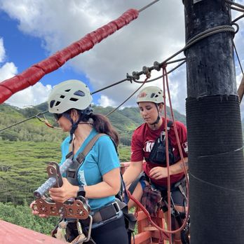 Koloa Zipline - My amazing guide Amaya doing double checks with my equipment. - Ziplining Near Me - Koloa, Hawaii Koloa Zipline - My amazing guide Amaya doing double checks with my equipment. - Ziplining Near Me - Koloa, Hawaii