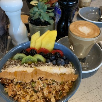 Five5eeds - Açaà Bowl and Almond Milk Latte!! Both are heavenly!! - Coffee & Tea Near Me - Park City, Utah Five5eeds - Açaà Bowl and Almond Milk Latte!! Both are heavenly!! - Coffee & Tea Near Me - Park City, Utah