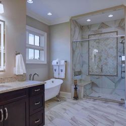 Remodeling Work 123 - Bathroom renovation walk in shower completed by Remodeling work 123