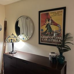 A wall in bedroom. A wall in bedroom.