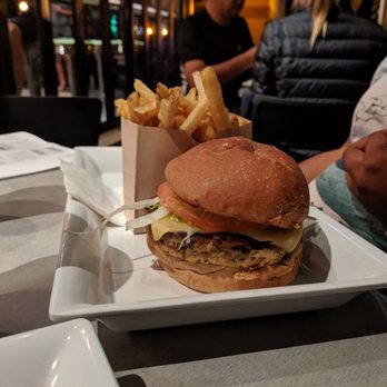 Burger Lounge - Veggie burger with quinoa and fries - Burgers Near Me - La Jolla, California Burger Lounge - Veggie burger with quinoa and fries - Burgers Near Me - La Jolla, California