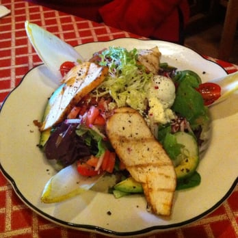 Stella G's - Cobb Salad garden greens, bacon, avocado, egg, chicken, tomato, blue cheese & balsamic vinaigrette - American Near Me - Hackettstown, New Jersey Stella G's - Cobb Salad garden greens, bacon, avocado, egg, chicken, tomato, blue cheese & balsamic vinaigrette - American Near Me - Hackettstown, New Jersey