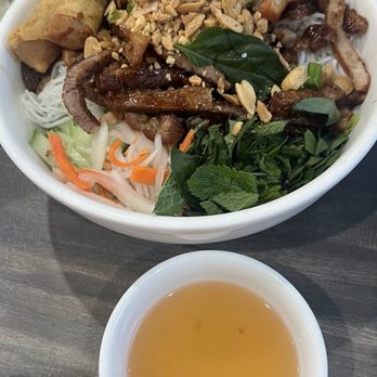 Pho Nam Lua - Pork chop and egg roll on vermicelli noodle. - Vietnamese Near Me - Chicago, Illinois