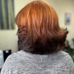 Brazen Hair Design - Fox hair, copper red with black tips