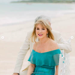 Linda Asaf Design - Elaine E. on location at her son's wedding wearing a Linda Asaf Design. (via Instagram)