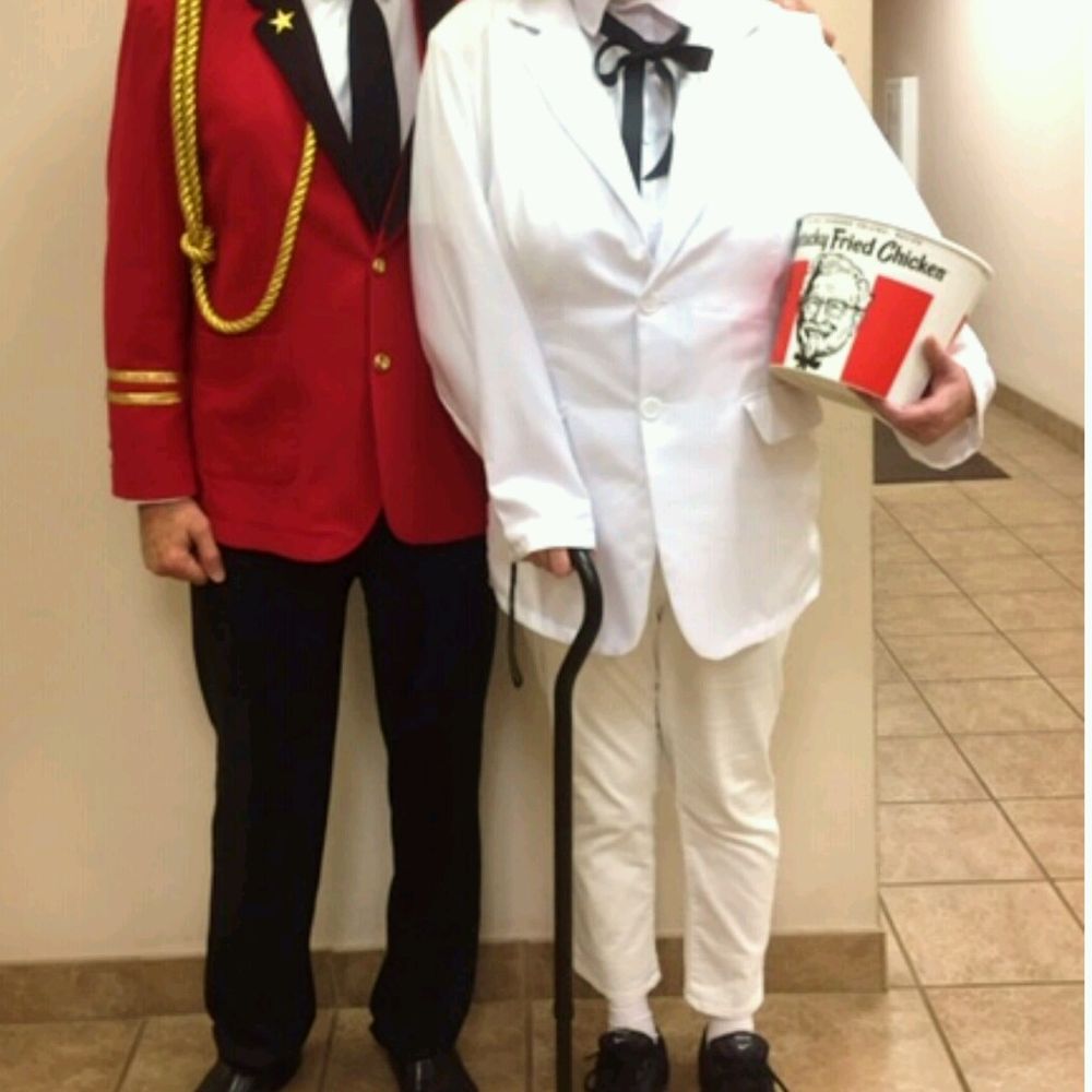 KFC - Me, (Colonel Sanders), and Captn Obvious! Thanks to the KFC in Denton, (for hooking me up with the bucket!) - Fast Food Near Me - Denton, Texas